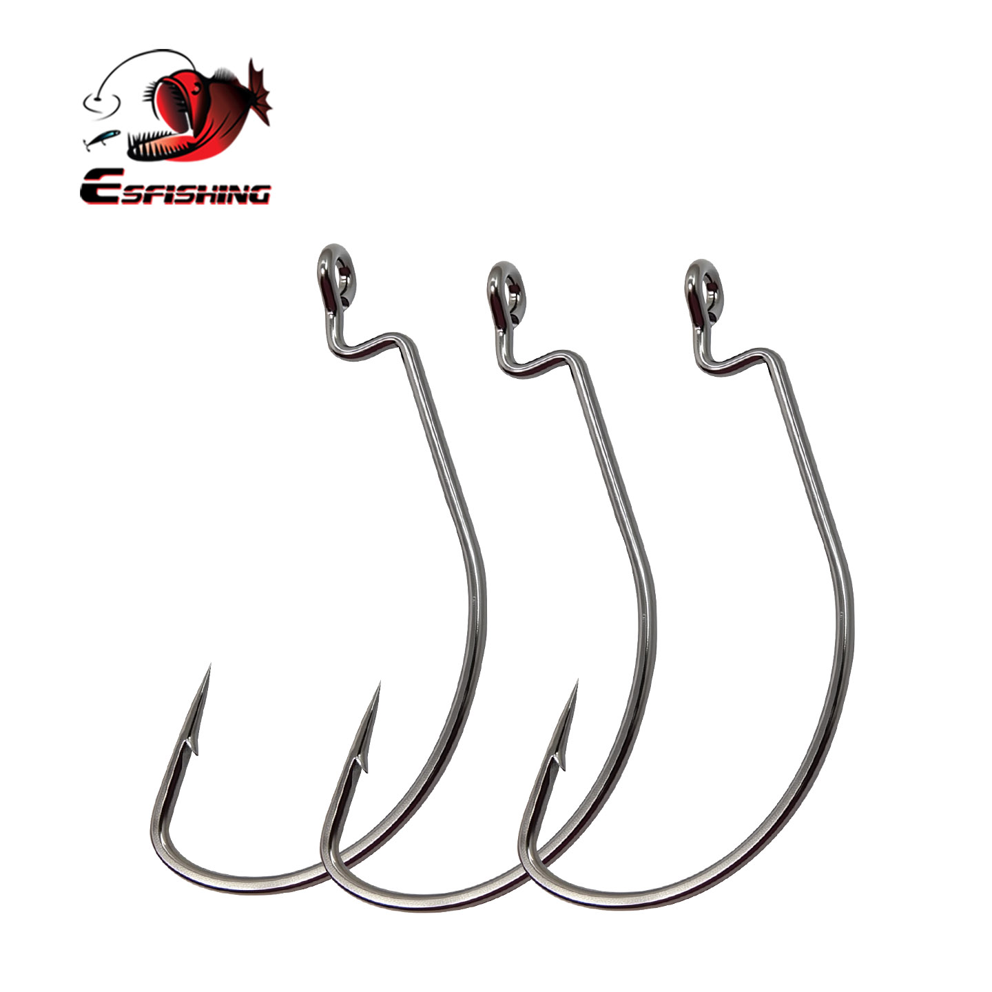 Fishing Hook Offset - ESFISHING Offset Hook Carbon Steel Vissenhaken