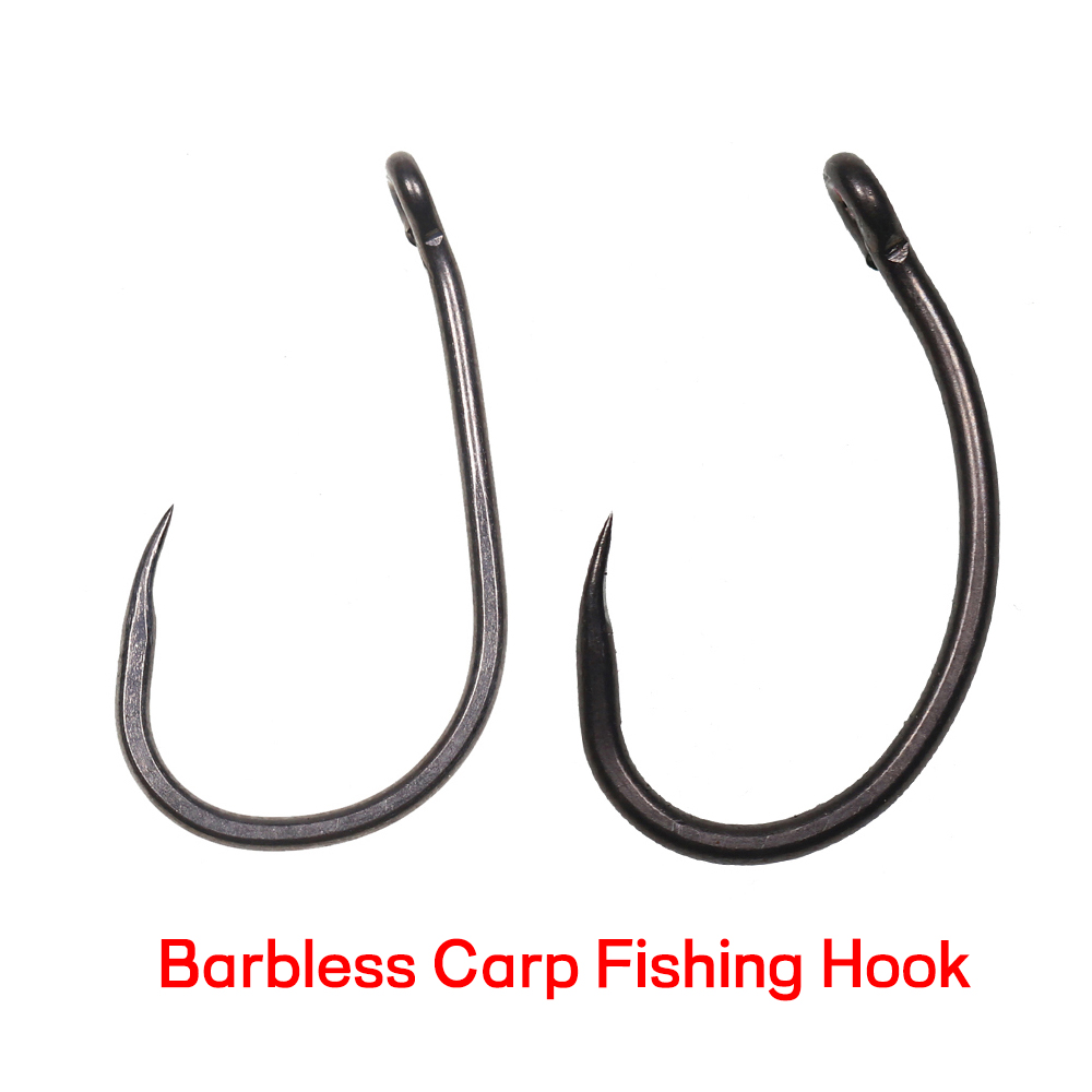 Fishing Hook Barbless - 50 stuks matte zwarte karperhaken zonder