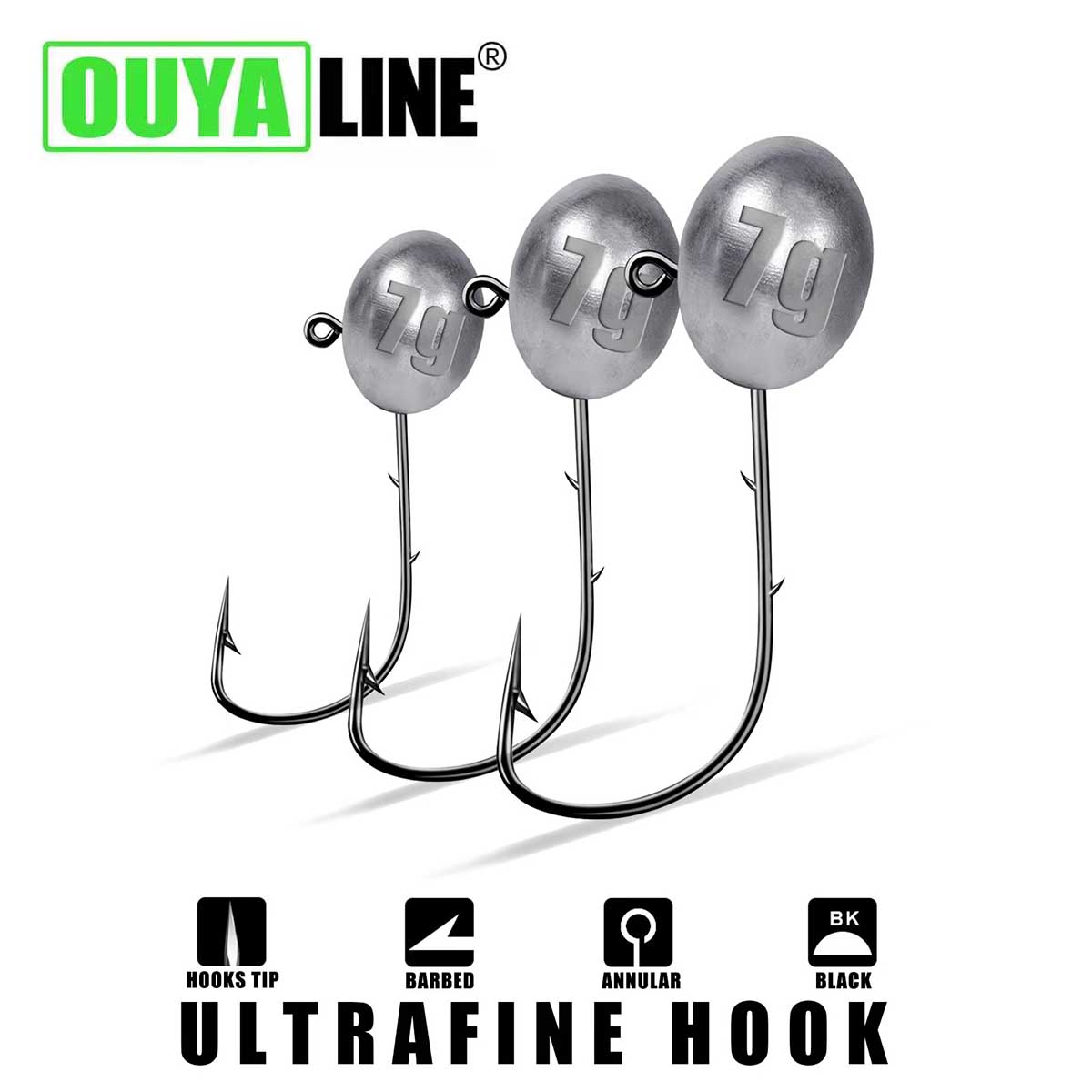 Fishing Hook Offset - Jig Head Haak 1x Rockfish Ajing