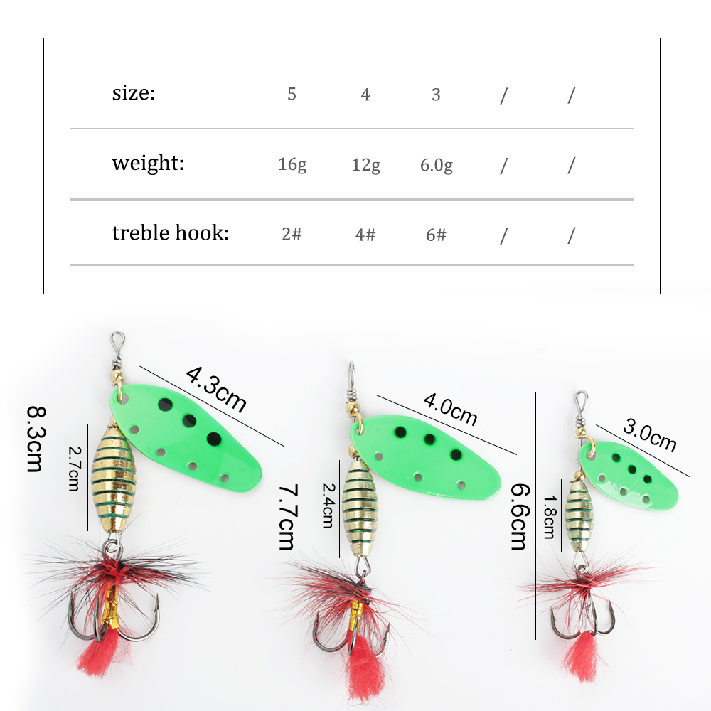 FTK 6g 12g 16g Metalen Spinner - Fishing Hook Treble recensie en prijs