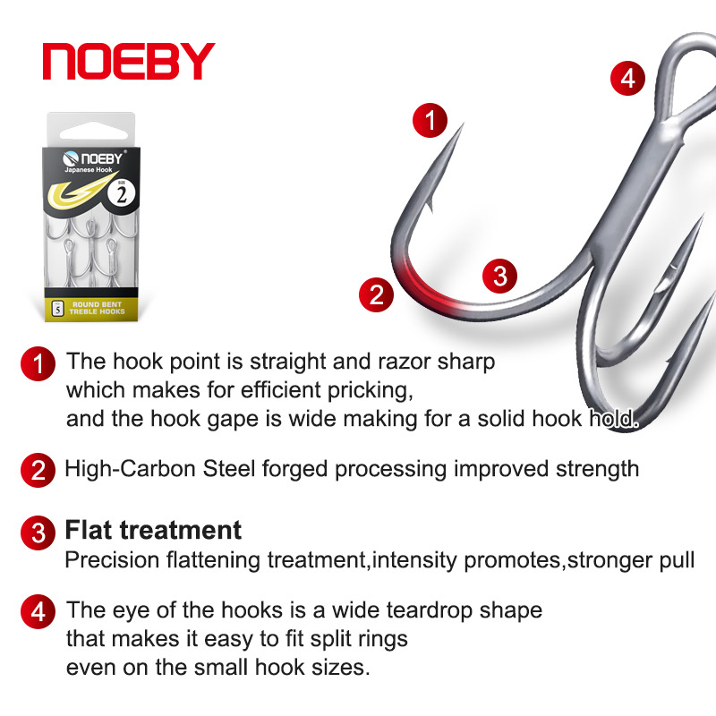 Noeby vishaken van koolstofsta - Fishing Hook Barbless recensie en prijs